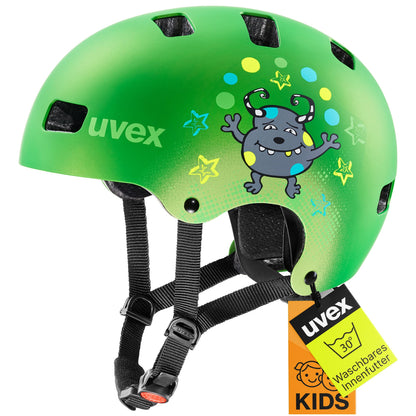 uvex Kid 3 cc Fahrradhelm für Kinder, grün matt, 51–55 cm, Hartschale mit Belüftungsöffnungen