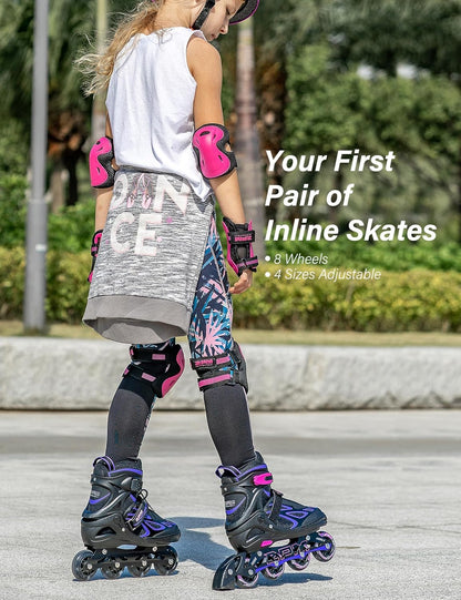 2PM SPORTS Inline Skates verstellbar Kinder Violett Grösse 34-37