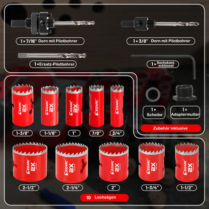EZARC M42 BiM-Lochsägen Set Pro - Ø 19-64mm (16-tlg)