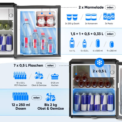 Stillstern Mini Kühlschrank E 45L – Abtauautomatik, Frostfach