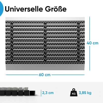 Premium Aluminium Schmutzfangmatte Bürsten - Grau 40x60 cm