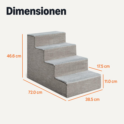 Amazon Basics Hundetreppe 4-stufig, faltbar, 36,5 cm, Grau