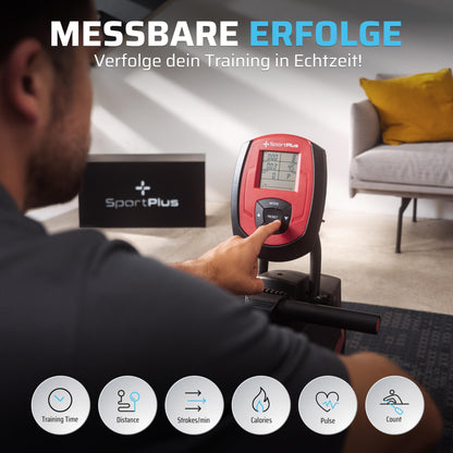 SportPlus Rudergerät klappbar – Leise Magnetbremse 150kg