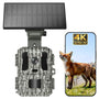 Misstech Solar-Wildkamera 4K 64MP mit Handyübertragung und Nachtsicht, mit Solarpanel für Garten und Naturschutz