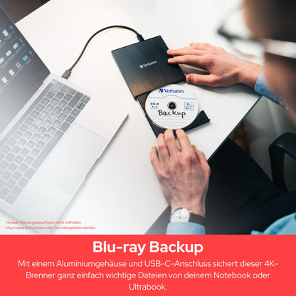 Verbatim Externer Slimline Blu-ray & DVD Brenner USB 3.2