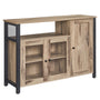 VASAGLE Sideboard Landhaus 3 Türen eichenbraun-schwarz LSC096B50