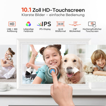 Frameo WLAN Digitaler Bilderrahmen 10,1 Zoll Touchscreen