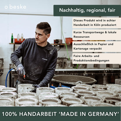 Beske-Manufaktur Design Betonfeuer Outdoor Kerze Dauerdocht 13x13x13cm