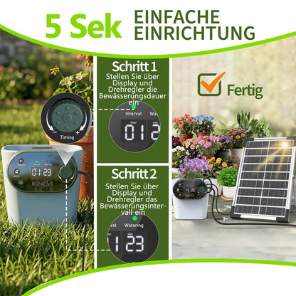 KINEVI IC308 Solar Bewässerungssystem, Tropfbewässerung Set 30 m