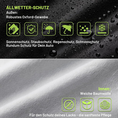 Favoto Autoabdeckung Vollgarage wasserdicht für Schrägheck 400-435 cm