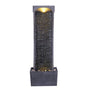 Peaktop Gartenbrunnen RJ-19048-EU mit Wasserfall und LED, 98 cm, Polyresin in Schieferoptik, geschwungene Form