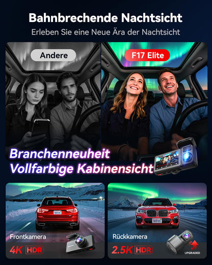 REDTIGER F17 Elite 4K 3 Kanal Dashcam Auto – STARVIS 2