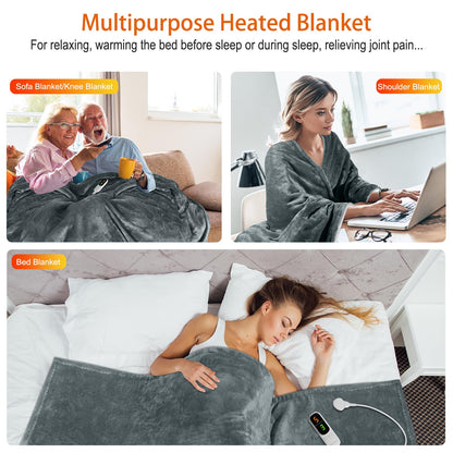 MYCARBON Heizdecke Elektrisch 180x160cm – Hellgrau