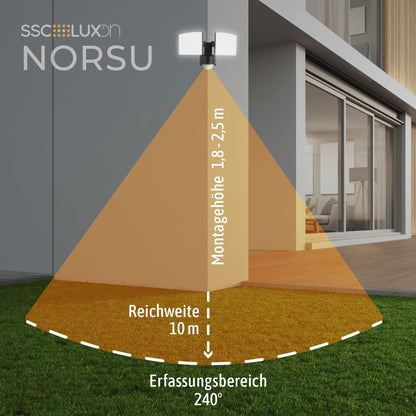 SSC-LUXon NORSU Aussenleuchte – LED Bewegungsmelder Lichtsensor 40W