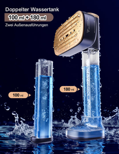 Sundu Dampfglätter mit 2 Wassertanks und LED-Display, Blau