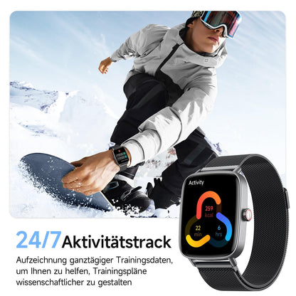 AEAC Smartwatch mit Telefonfunktion, 1,85 Zoll HD, IP68 wasserdicht