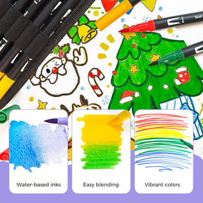 Artecho Dual Brush Pen Set, 168 Farben, Pinselstifte mit Tragetasche