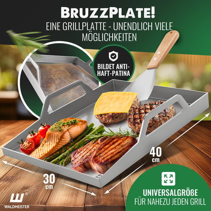 Waldmeister BruzzPlate Plancha Grillplatte Edelstahl 40x30 cm