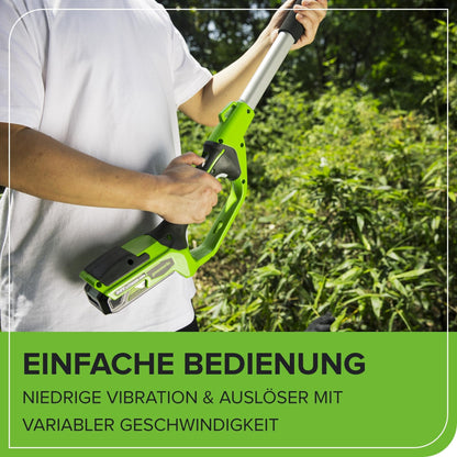 Greenworks G24PSHK2 Akku 2-in-1 Stabheckenschere & Hochentaster