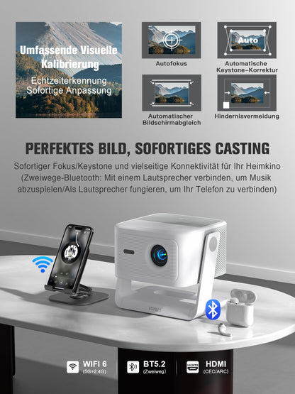 VOPLLS G3 Smart Beamer 4K Heimkino, Google TV, 1200 ANSI Lumen
