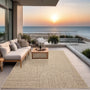 the carpet Kansas Outdoor Teppich Jute-Look Nature 160 x 230 cm – strukturiertes Flachgewebe in Naturfarbe