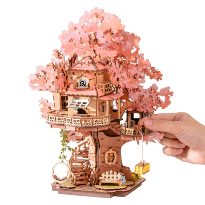 Rolife 3D Puzzle Sakura Baumhaus, Holz-Modellbausatz, 535 Teile