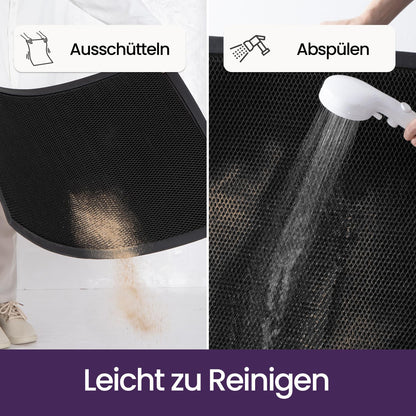 DEXI Fussmatte aussen 60x90 cm, rutschfeste Schmutzfangmatte schwarz