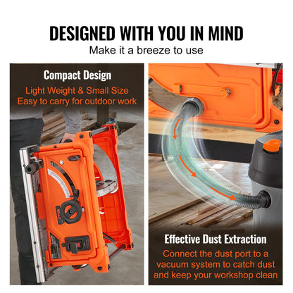 VEVOR Tischkreissäge 1800W, 4400U/min – 85mm Schnitttiefe