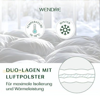 WENDRE Warme Winterdecke Mikrofaser Duo-Lagen 200x220 cm