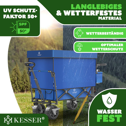 KESSER GT9000 Bollerwagen faltbar – Transportwagen mit Dach 150kg