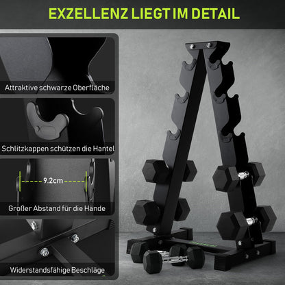 PhysKcal 5-Tier Kurzhantel Rack – Hantelablage Ständer