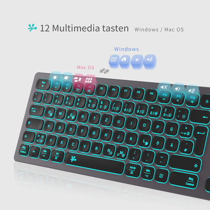 TechGear Slim USB Tastatur Kabel RGB Numerisch - Space Grey