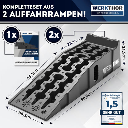 WERKTHOR Auffahrrampe PKW – 2er Set, max. 5t Tragkraft