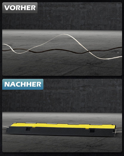 CREWORKS Kabelbrücke Boden 3er Set 2 Kanäle Überfahrschutz 5T