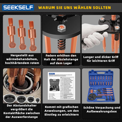 SEEKSELF 36-in-1 Lagerabzieher Trennsatz Set für Innenlager