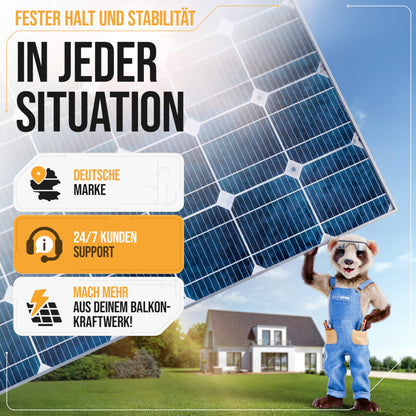 Lichtblicker Balkonkraftwerk Halterung 118 cm Alu für 2 Solarmodule