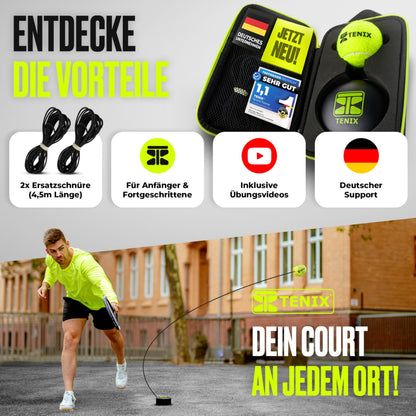 TENIX Tennis-Trainer Set | Trainingsgerät mit Power-Grip-System