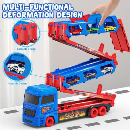 Maysida Transport Truck mit 165 cm Rennbahn und 10 Spielzeugautos