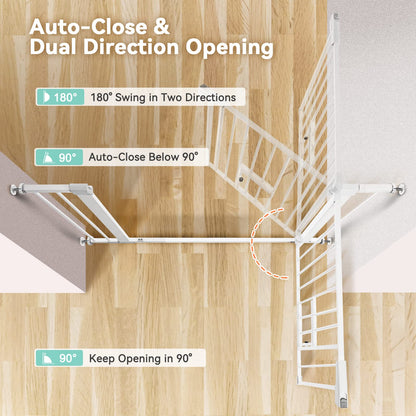 COMOMY Türschutzgitter Katzenklappe Treppenschutzgitter 75-103cm Weiss