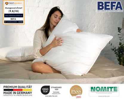 BEFA NATUR Federkissen Kopfkissen Set 80x80 cm (2er)