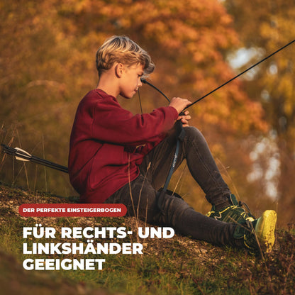 Abowllon Recurvebogen Einsteiger-Set 15 lbs, 106 cm, 10 Pfeile