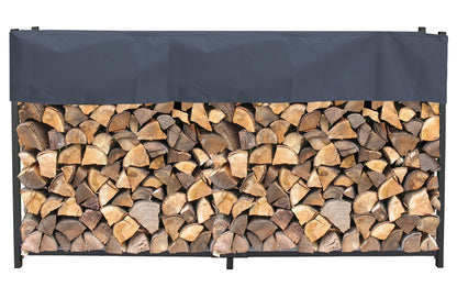 QUICK STAR Metall Kaminholzregal Anthrazit 200x115cm mit Schutzhülle