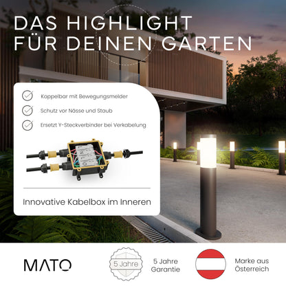 MATO 4er Set aussen Pollerleuchten Edelstahl E27 50cm IP44