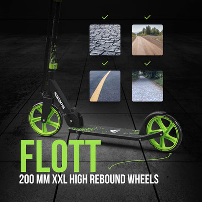 Apollo Phantom Pro City Scooter - XXL-Räder, faltbar, höhenverstellbar, Tretroller für Erwachsene, Kinder und Jugendliche, kompakter City-Roller