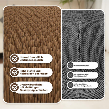 PetRhein XXL Kratzbrett & Liege für Katzen 86x32cm - Braun