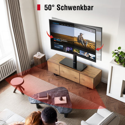AOKCOS Universal TV Standfuss höhenverstellbar bis 85 Zoll – Schwarz