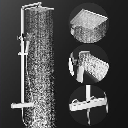 HOMELODY Duschsystem mit Thermostat Regendusche - Chrom
