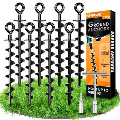 Schwerlast Bodenanker Erdanker – voll verschraubt 8er Pack