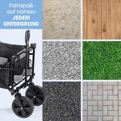 EASYmaxx Faltbarer Bollerwagen Robust - Anthrazit-schwarz