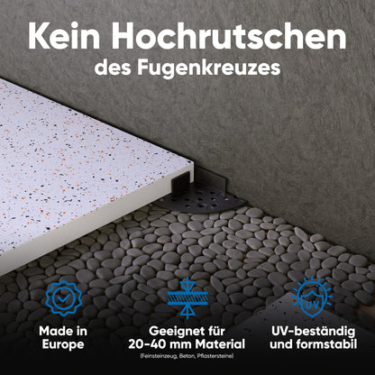 Bauhandel24 Fugenkreuze mit Teller 3mm Terrassenplatten Schwarz